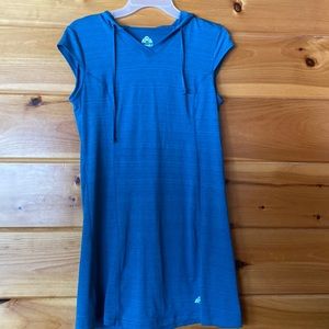 Blue EMS Techwick Dress with hood. Great for outdoor activities.